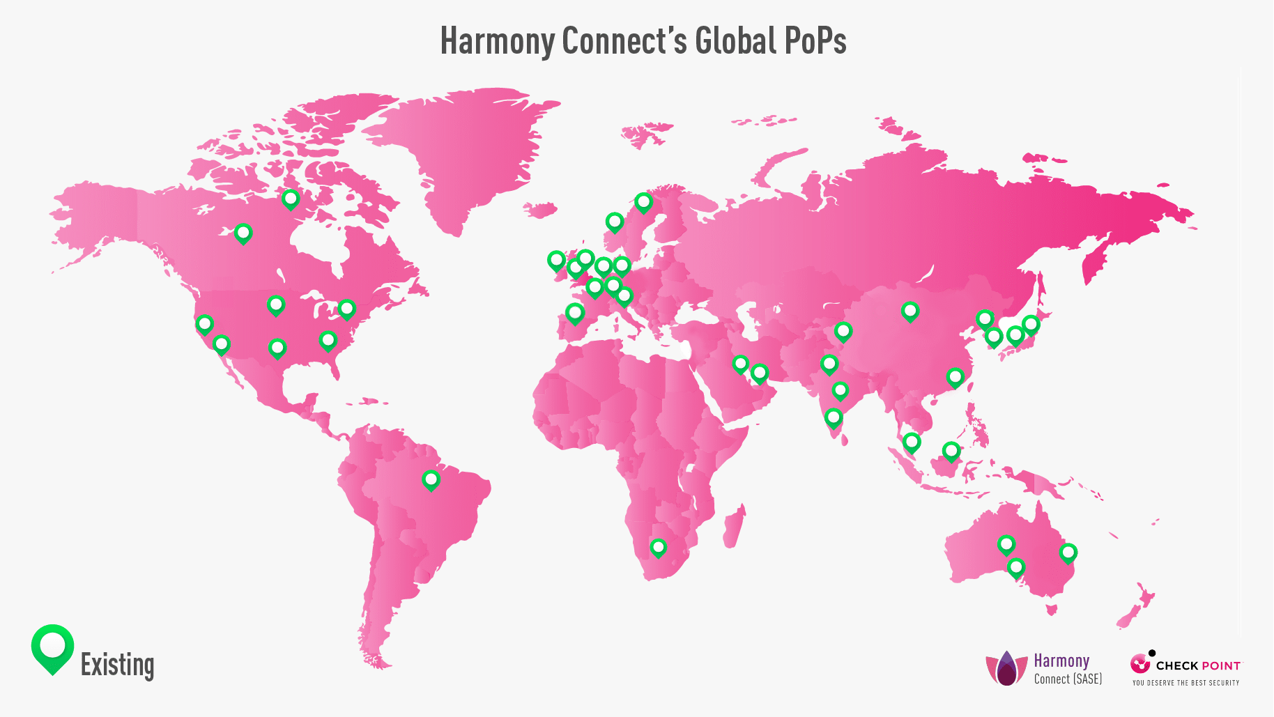 Mapa mundial de Harmony Connect