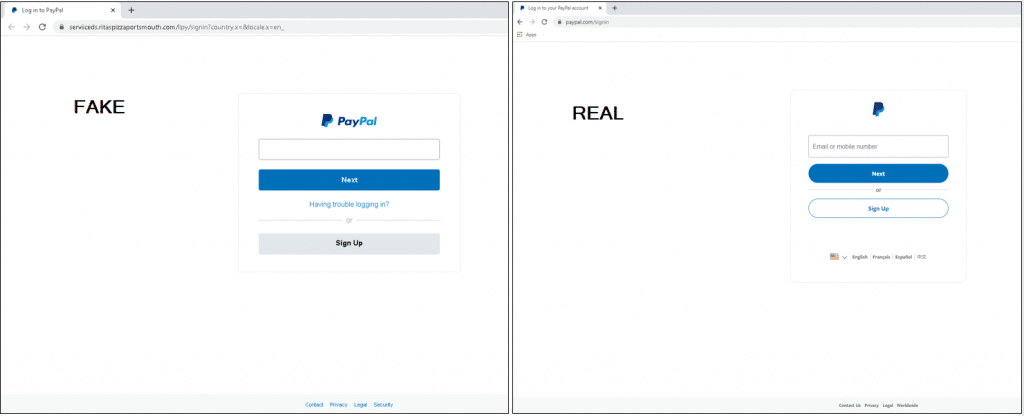 PayPal RealVSfake