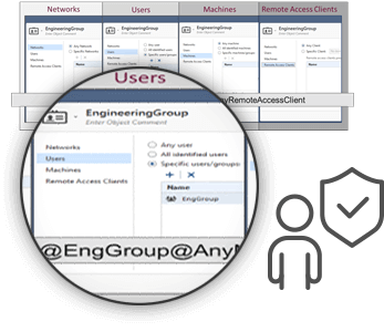 Identity Awareness dynamic user-based policy screen capture