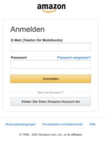 amazon login screen fraud