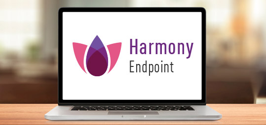 Логотип конечной точки Harmony на ноутбуке