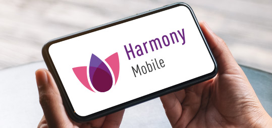 Логотип Harmony Mobile на телефоне